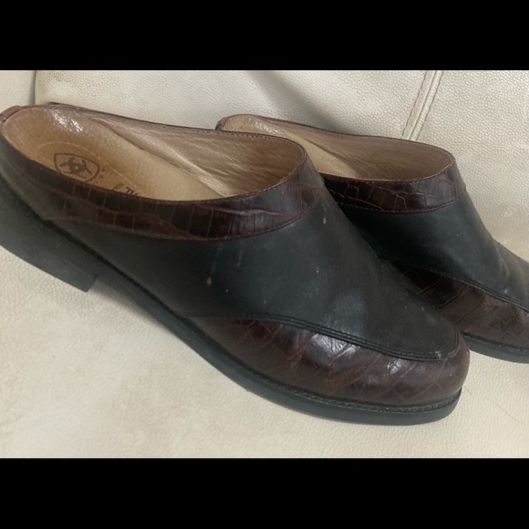 Ariat leather reptile print clog black brown 7.5B - Picture 9 of 11